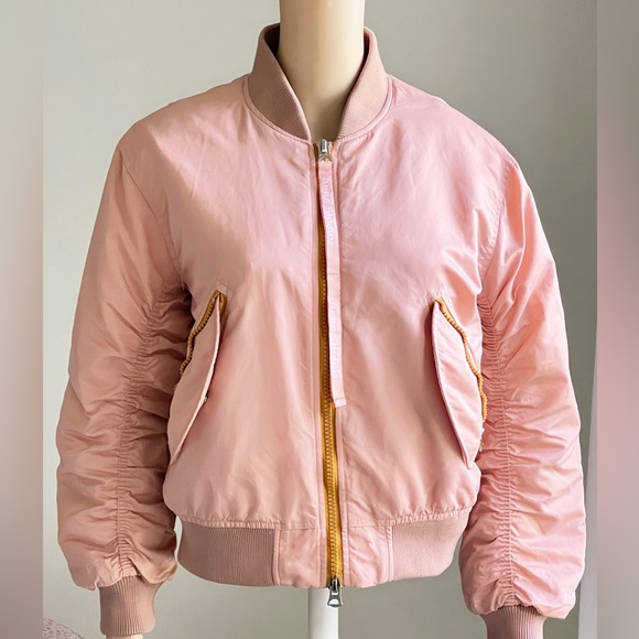 Acne Studios Clea Bomber Jacket Women's Pale Pink Women's Size 34/ XS -Small - Picture 4 of 15